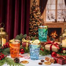 20个透明高品质金色易清洗杯子 - 7盎司（约200毫升）晶莹剔透的杯子，适用于果汁和冷饮，婚礼和派对用杯 - 金色 - 查看 9