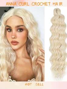3pcs Anna Ombre Golden Twisted Synthetic Loose Deep Wave Braiding Hair Extensions, 24 Inch, Ombre Golden Twisted Crochet Curly Hair For Women - Multicolor - View 18
