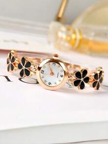2pcs Women's Fashion Wrist Watch Set, Versatile High-End Ladies Watches - White - View 8