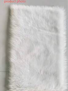 1 pieza Alfombra esponjosa blanca, alfombra de piel de oveja sintética esponjosa - Alfombra suave y cálida de pelo largo para uso en interiores, lavable y durable alfombra rectangular grande para sala de estar, dormitorio, decoración - Blanco - Ver 9