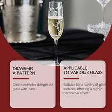 Frosted Glass Etching Set, Cups With Non-Fading Etched Patterns, Portable Artistic Frosted Glass Etching Design - 1set - View 8