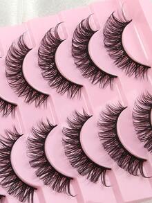 Hinarin 10 Pairs Half Lashes Clear Band Eyelashes Cat Eye False Eyelashes Short Soft 3D Faux Mink Eyelashes Soft Natural Fake Lashes For Parties And Daily Makeup - Black - View 6