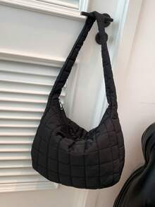 Large Tote Bag, Fashion Embroidered Women Casual Handbag, Dumpling Bag - 黑色 - 查看 8