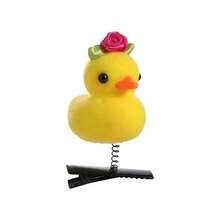 Pinzas para el pelo de pato con diseño floral de moda, pasadores laterales de peluche con lazo de pollo, horquillas de animales, pinzas de pico de pato de dibujos animados para niños/niñas QT4D - Estilo F - Ver 8
