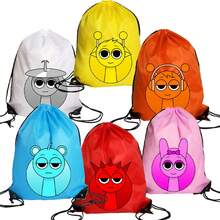 Sprunkis niños niñas niño bolsa con cordón de dibujos animados deportes mochila impermeable paquete bolsillo bolsas Anime niños regalo de cumpleaños XQI0 - JZHZ2 - Ver 2