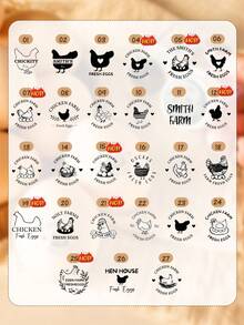 Customized Egg Stamp, Personalized Egg Stamp, Farm Gift, Name Logo Stamp, Rubber Egg Stamp, Farm Egg Stamp - Multicolor - View 5