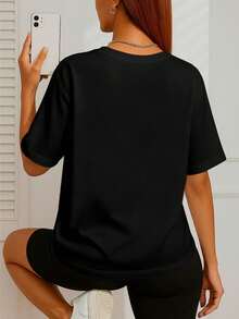 Camiseta Gratidão Camisa Feminina Frase Tshirt 100% Algodão Premium Várias Cores - Preto - Visão 3