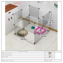 Clôture pour animaux de compagnie emboîtable, cage pour petits animaux, parc à lapin DIY, convient pour les hamsters, furets, lapins, chiots, chatons et autres petits animaux de compagnie pour une utilisation en intérieur - Version assemblée - Voir 18