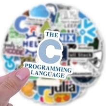 61张编程主题乙烯基贴纸，美观实用，适用于剪贴簿、日记本、保险杠、滑板、水瓶、头盔、水杯、汽车贴纸等。 - 隨機 - 查看 5