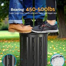 Cepasei Camping Toilet, Portable Toilet For Adults, Portable Travel Folding Toilet With Lid And Paper Holder, Compact Potty For Car, Camp Toilet Portable Toilet For Camping, Hiking,Truck, RV, Beach - Black - View 5