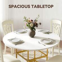 Comedor Redondo de Estilo Moderno y Compacto Para 4 Personas, Ideal Para Hogar Departamentos - Blanco - Ver 4