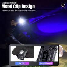 Rechargeable Magnetic Mini Keychain EDC Flashlight, With Pen Clip And Hat Clip, Ultra Bright Outdoor/Fishing Lighting - Multicolor - View 5