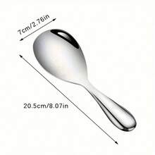 1pc Large Stainless Steel Rice Spoon, Non-Stick Serving Spoon, Thick Long Handle Rice Ladle - View 7