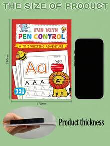1pc A-Z Letter Practice Book, Including Writing Practice, Reusable Handwriting Workbook And Magic Practice Book, Suitable For Students, Stationery, Learning Supplies, Ideal Gift For Back To School, Christmas, Learning Rewards, Holidays Or Birthdays - Multicolor - View 5