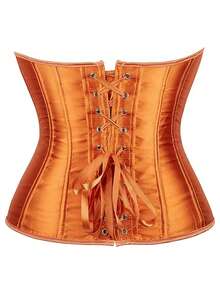 女士紧身绷带抹胸，性感露背露肩短款上衣 - 黃色 - 查看 3