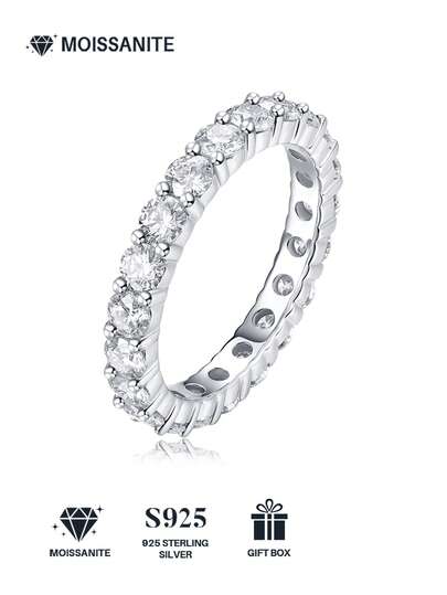 925 Sterling Silver Moissanite Ring, Suitable For Banquet, Party, Official Occasions, Festivals, Valentine's Day, Engagement, Wedding, Anniversary, Birthday Gift, With Certificate