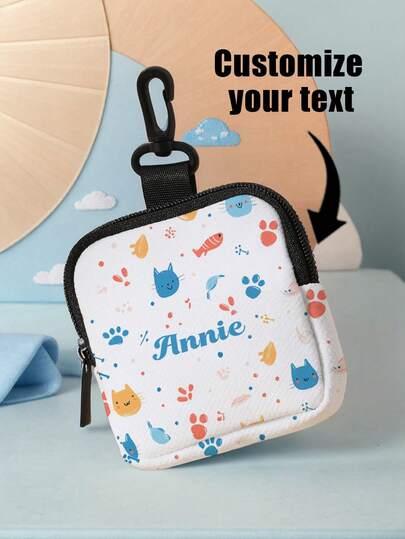 1pc Customizable Name Coin Purse/Pouch, Suitable For Girls And Boys, Can Be Customized Based On Your Unique Design, Lightweight, Ideal As A Gift Coin/Trinket Pouch For Friends, Suitable For Birthday, Children's Day