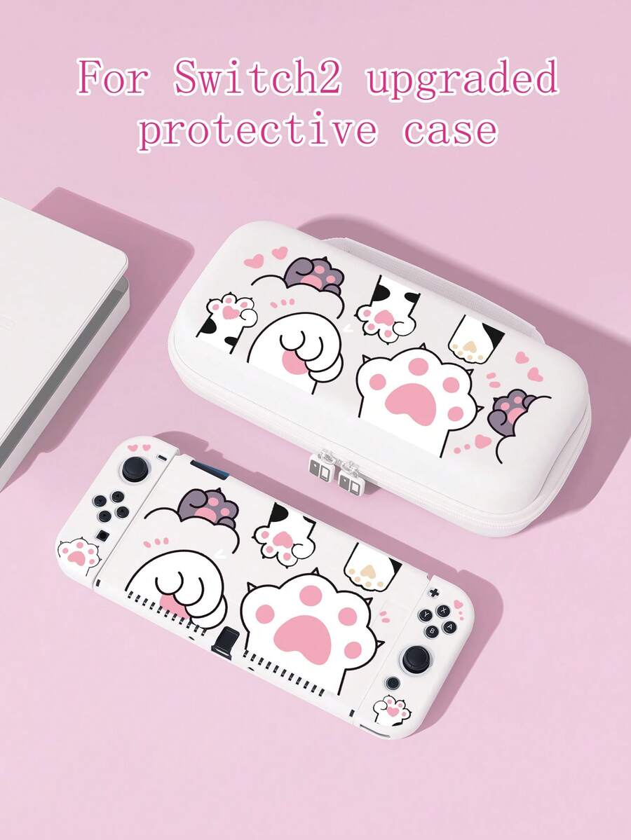 1 buah Casing Pelindung/Tempat Kartu Game/Dock/Penutup Debu dengan Desain Cakar Kucing Lucu untuk Switch2 (2025)/Switch/Switch OLED/Switch Lite, Kompatibel dengan Grip Joycon Kiri & Kanan yang Dapat Dilepas, Hadiah Terbaik untuk Gamer Switch - MultiWarna - View 1
