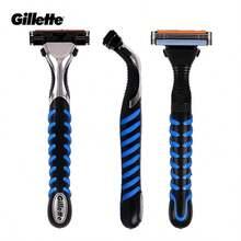 GILLETTE 吉列锋隐3男士高级剃须刀，1支剃须刀，4个刀头替换装，润滑条带来更舒适的剃须体验 - 安全刮鬍刀 + 刀片 - 查看 5