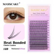120PCS MASSCAKU Lash Clusters, Individual Lashes,10D 12D 20D Individual Lash Extensions, Volume Soft Lightweight Reusable DIY Eyelash Extensions, Thickness 8-15mm 0.07mm C Curl False Eyelashes - C - View 6