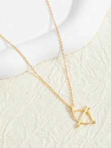 1 pieza Collar con colgante en forma de flecha de Cupido gótico, regalo de joyería para hombres y mujeres - Dorado - Ver 2