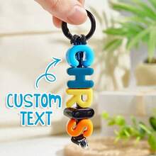 Llavero personalizado con cuentas con letra - Llavero personalizado con cuentas de acrílico de colores, llavero de cuerda trenzada adecuado para bolsos y llaves, llavero personalizado con cuentas con letra - Llavero personalizado con cuentas de acrílico de colores, decoración de bolso y accesorios de llavero de cuerda trenzada, llavero personalizado con cuentas con letra DIY - Llavero personalizado con cuentas de acrílico de colores, llavero de cuerda trenzada, regalo para familiares y amigos - multicolor - Ver 13