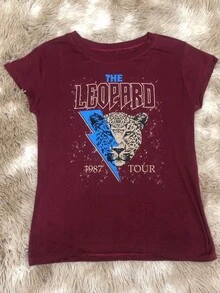 Women's Baby Look Leopard Print - New Release - Burgundy - View 2