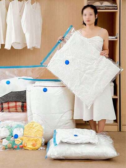 Space-Saving Vacuum Storage Bags, Extra Large Vacuum Seal Bags With Travel Hand Pump, Vacuum Compression Bags For Clothes, Bedding, Blankets, Closet Organizer, Large Capacity Cosmetic Bags For Lipstick, Makeup Brushes, Skincare, Phones, Coins, Trinkets, Multipurpose For Home, Gift, Travel, Holiday, Bohemian Style