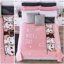 Cobertor Ultrasuave Ligero Matrimonial Kawai Increíbles Diseños- Beautty Home - Rosa Pastel - Ver 1