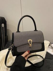 Elegant Versatile Commuter Small Square Casual Chic Women's Handbag, Fashionable Niche Stylish Shoulder Crossbody Bag - Black - View 9