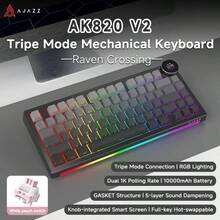 Teclado mecánico AJAZZ AK820 V2 de triple modo | Frecuencia de sondeo de 8K | Perilla inteligente | Intercambiable en caliente | Retroiluminación RGB | Batería de 10000mAh | Teclado de juego personalizable para jugadores de PC - Ver 19