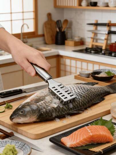 1pc Stainless Steel Fish Scale Remover Tool, Quickly And Easily Removes Fish Scales, Suitable For Restaurants, Kitchens And More, Multifunctional Fish Scale Scraper, Easy To Clean, Convenient Kitchen Tool