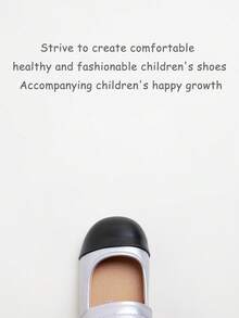 1 Pair Fashionable Elegant Cute Colorblock Hook And Loop Flat Mary Jane Shoes, Soft And Comfortable, Suitable For School And Commuting, Wearable All Seasons - Black - View 6