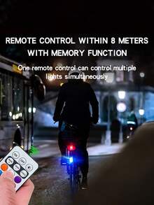 4颗LED灯珠，2/4/6颗无线LED闪光灯，带遥控器，8种颜色，C型可充电LED灯，防撞警示灯，适用于汽车、摩托车、自行车、无人机等。 - A - 查看 10