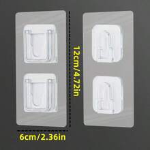 塑料壁挂式插头支架，自粘式电线整理器，粘性路由器贴纸，隐形挂钩支架，适用于家庭和办公室使用 - 彩色 - 查看 5