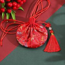 1pc Chinese Style Fragrance Sachet, Classical Scented Bag With Chinese Knot Tassel Design, Made Of Brocade Fabric, Ideal Gift - Multicolor - View 7