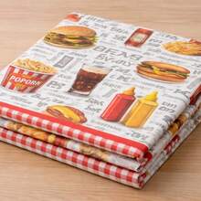 Toalha Térmica de Mesa Hambúrguer Impermeável Antiderrapante Lavável Decoração Cozinha - Vermelho - Visão 3