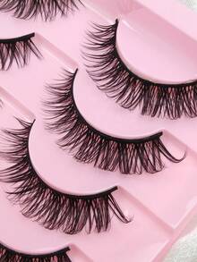 Hinarin 10 Pairs Half Lashes Clear Band Eyelashes Cat Eye False Eyelashes Short Soft 3D Faux Mink Eyelashes Soft Natural Fake Lashes For Parties And Daily Makeup - Black - View 5