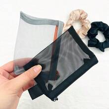 1pc Transparent Mesh Zipper Bag, Mini Coin Purse, For Storing And Organizing Small Items Such As IDs, Keys, Charging Cables, Cosmetics, Coins, Etc - Multicolor - View 6
