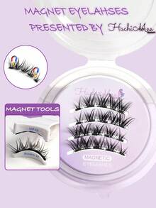 [HACHIMEE] 2 Pairs Magnetic Eyelash Set, Natural Lengthening Criss-Cross Lashes, Easy To Wear, Soft Eyelash Kit Suitable For Daily, Commute, Festivals And Celebrations - View 3