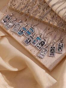 1pc Original New Tarot Queen Lover Magician Moon Necklace 18K Gold Plated Decoration - Multicolor - View 14