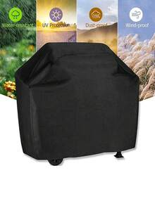 1 pieza Cubierta para parrilla de barbacoa, 210D funda para barbacoa exterior, cubierta protectora para  resistente al polvo y al agua y uso en exteriores, que sirve como una cubierta universal a prueba de polvo para su parrilla en el hogar, durante los viajes y en fiestas o mientras acampa. - Ver 2