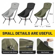 Naturehike 1pc Outdoor Fishing & Camping High Back Folding Chair, 150KG Weight Capacity - Multicolor - View 4