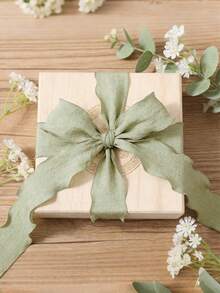 1 cuộn ruy băng xếp ly bong bóng màu xanh matcha, dài 914,4cm, ruy băng satin, ruy băng lụa nhún, thích hợp để gói quà, tự làm bó hoa, trang trí đám cưới, đồ thủ công và trang trí tiệc. - Matcha xanh - Xem 3