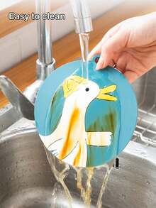 1pc Cartoon Cute Silicone Heat Resistant Placemat, Coaster, Pot Holder For Dining Table - View 2