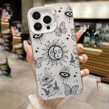 Funda para Teléfono - Funda Creativa Vintage de Media Luna y Sol, Compatible con phone 17/16/15/14/13/12/11/XS/XR/X/7/8 Plus/Pro/Max/ - Diseño Elegante y Creativo, Apta para Todos, un Regalo Perfecto para Amigos, Familiares, Novios y Novias - Multicolor - Ver 3