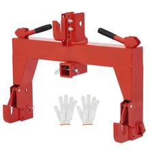 Huisuilinss 3-Point Quick Hitch With 2" Receiver&Extra Versatile Adapter,Adaptation To Category 1,No Bushing Required,3000LBS Lift Capacity,5 Level Adjustable Bolts & Reinforcing Rib Design - Red a Pair Of Gloves - View 2