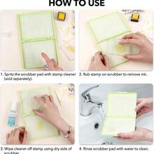 5.9 X 4.8 Inch Double-Sided Synthetic Brush Stamp Cleaning Pad, Suitable For Stamps, Stamp Pads, Rubber Stamps Cleaning (Yellow) - TT1006 - View 8