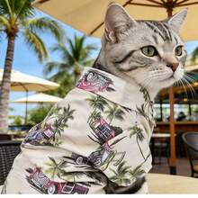 Dog Shirt, Dog Clothes, Poodle Beach Print Short Sleeve, Pet Apparel, Breathable Lightweight Pet Clothing - Apricot - View 6