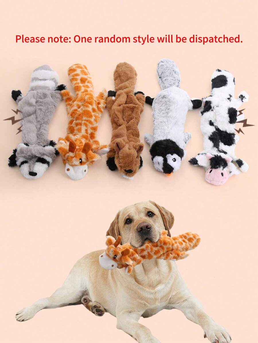1pc Random Color Cute Animal Shaped Pet Squeaky Toy - Multicolor - View 1